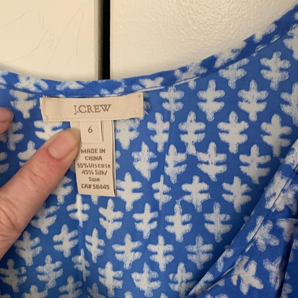 ❤️J Crew Ruffle Silk Cami Blue White 6 - Picture 3 of 4